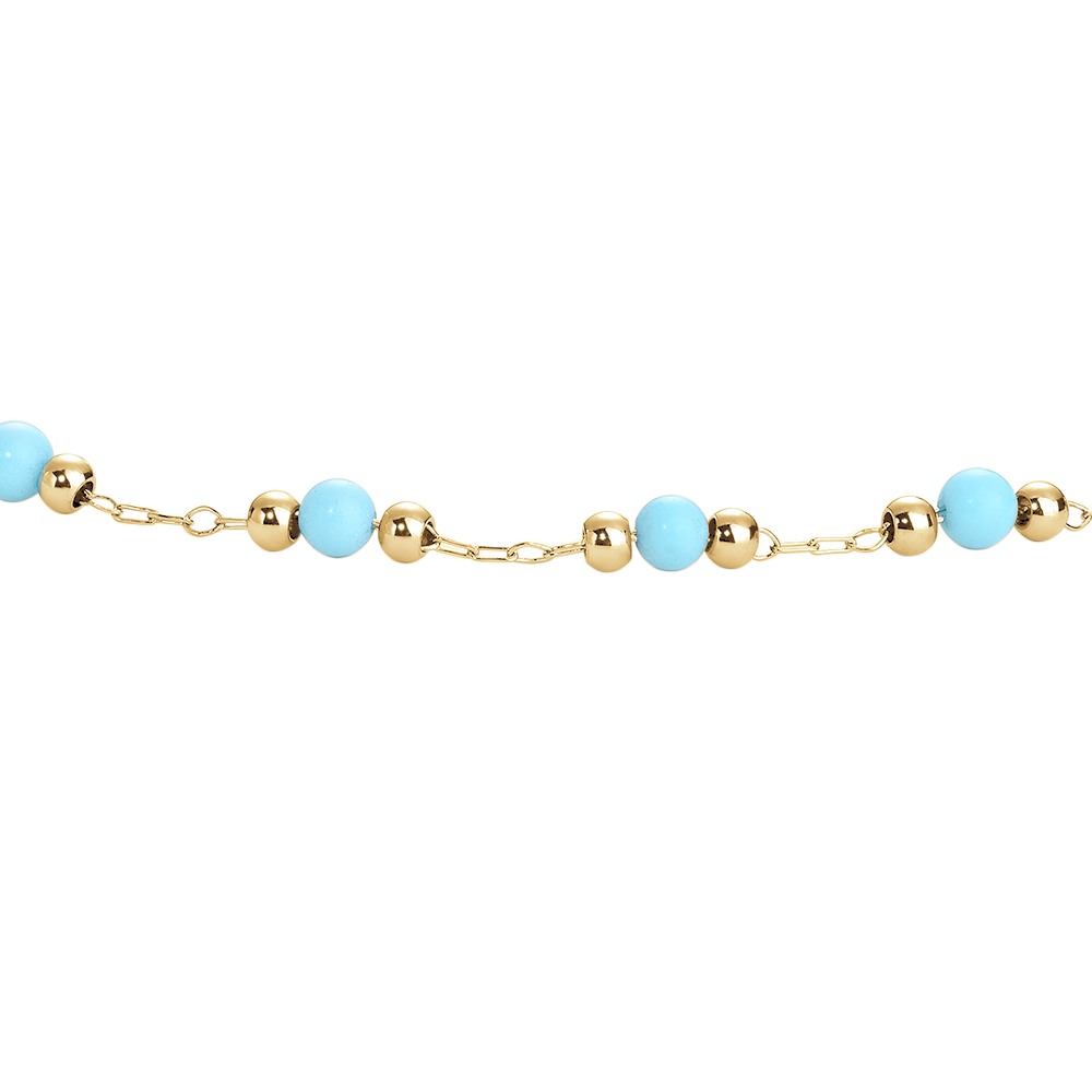 CAVIGLIERA DONNA IN ACCIAIO IP GOLD CON PIETRE TURCHESI