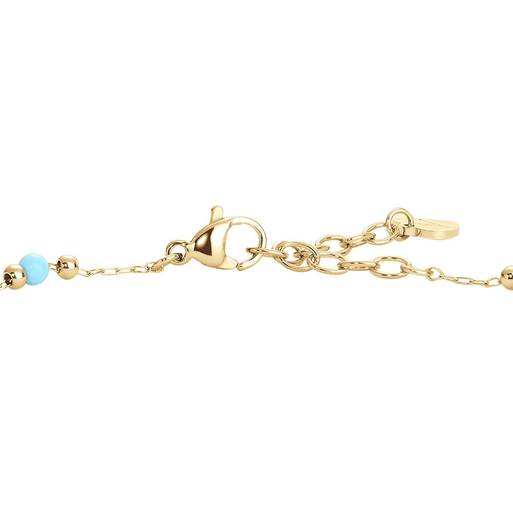 CAVIGLIERA DONNA IN ACCIAIO IP GOLD CON PIETRE TURCHESI