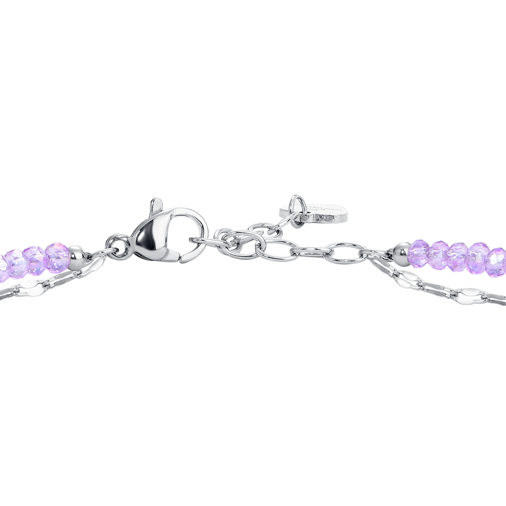 CAVIGLIERA DONNA IN ACCIAIO CON CRISTALLI VIOLA