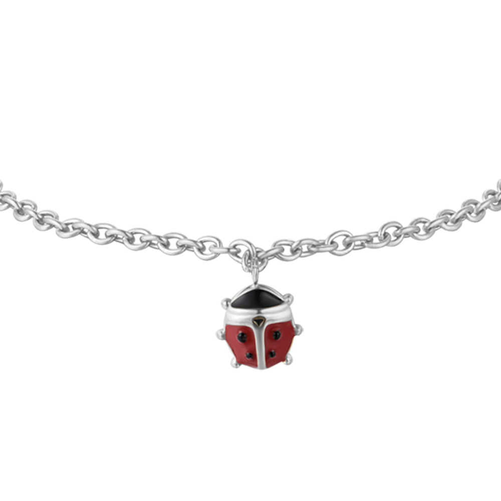 BRACCIALE BAMBINA IN ACCIAIO CON COCCINELLA