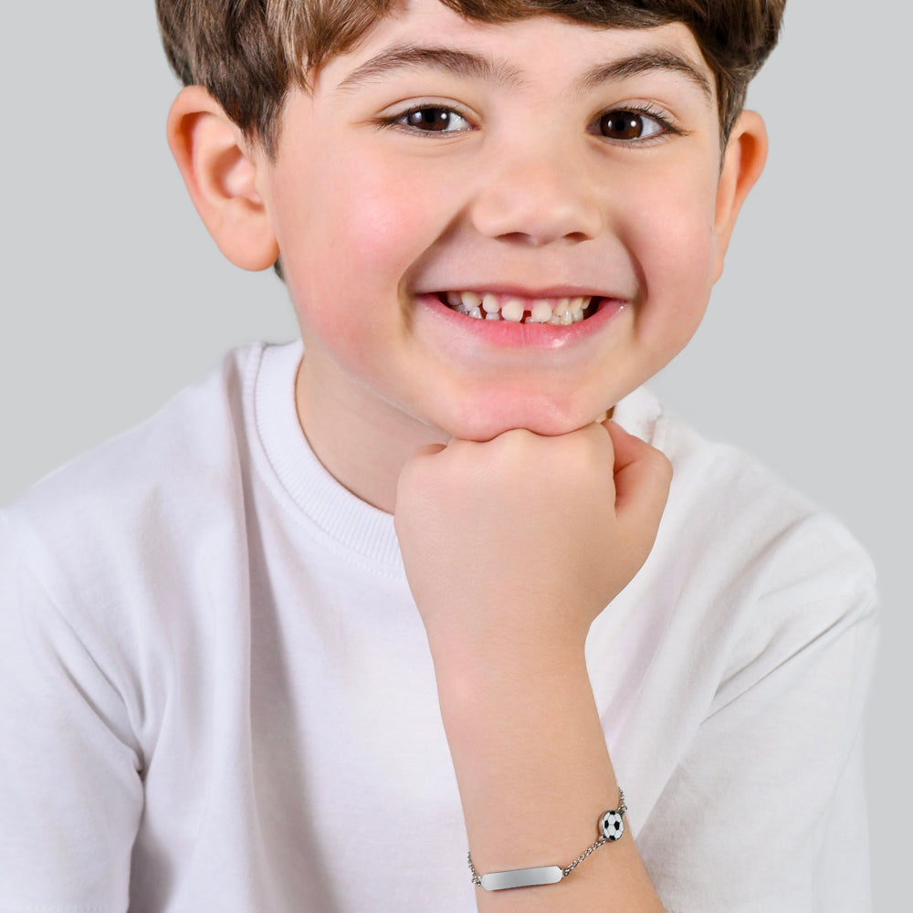 BRACCIALE BAMBINO IN ACCIAIO CON PALLONE