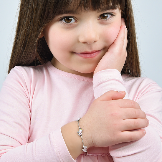 BRACCIALE BAMBINA IN ACCIAIO CON UNICORNI Luca Barra