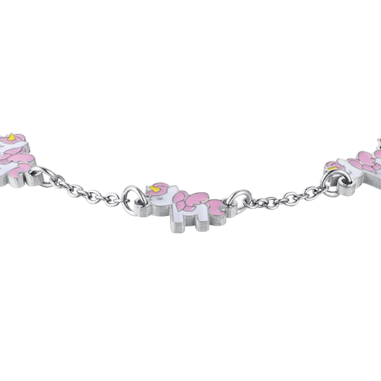 BRACCIALE BAMBINA IN ACCIAIO CON UNICORNI Luca Barra