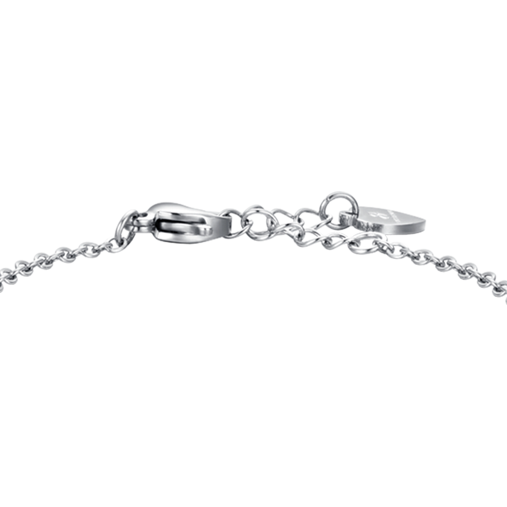 BRACCIALE BAMBINA IN ACCIAIO CON FARFALLA E CRISTALLI ROSA