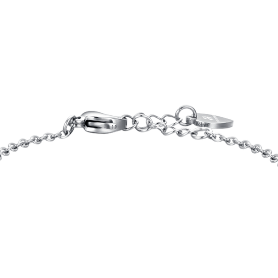 BRACCIALE BAMBINA IN ACCIAIO CON FARFALLA E CRISTALLI ROSA