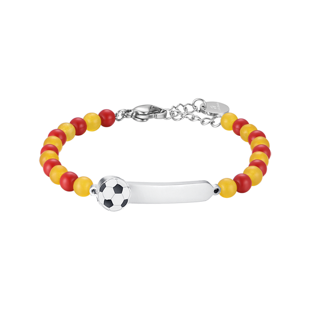 BRACCIALE BAMBINO IN ACCIAIO CON PIETRE ROSSE E GIALLE