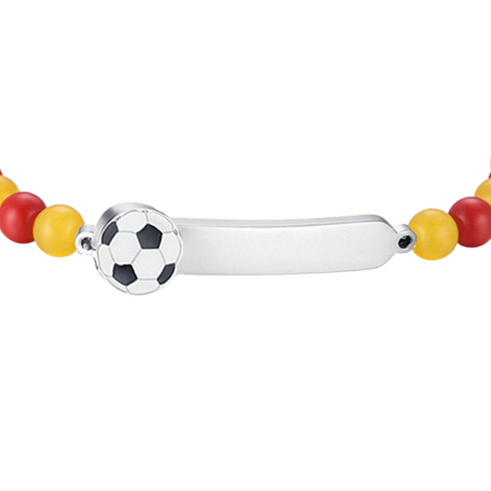 BRACCIALE BAMBINO IN ACCIAIO CON PIETRE ROSSE E GIALLE