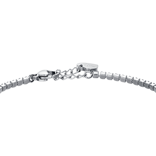 BRACCIALE TENNIS BAMBINA IN ACCIAIO CON CRISTALLI ROSA E FARFALLA