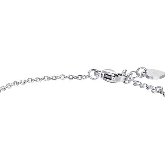 BRACCIALE BAMBINA IN ACCIAIO CON PIASTRA E CORONA CON CRISTALLI BIANCHI