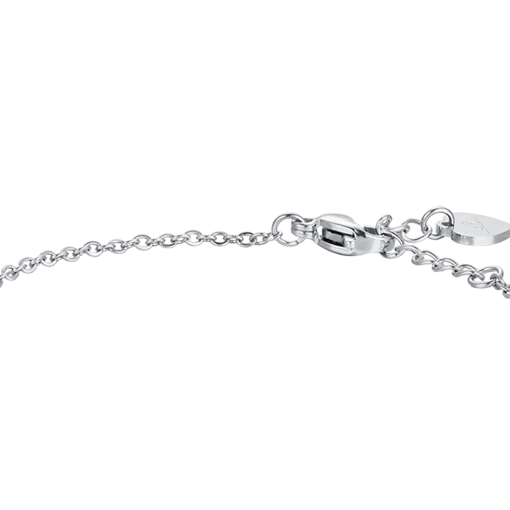 BRACCIALE BAMBINA IN ACCIAIO CON PIASTRA E CORONA CON CRISTALLI BIANCHI