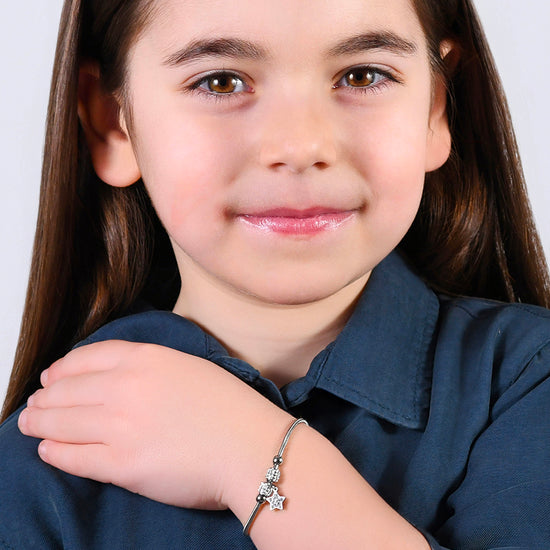 BRACCIALE BAMBINA IN ACCIAIO CON STELLA CON CRISTALLI BIANCHI