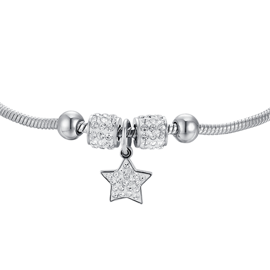BRACCIALE BAMBINA IN ACCIAIO CON STELLA CON CRISTALLI BIANCHI