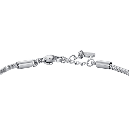 BRACCIALE BAMBINA IN ACCIAIO CON QUADRIFOGLIO CON CRISTALLI BIANCHI