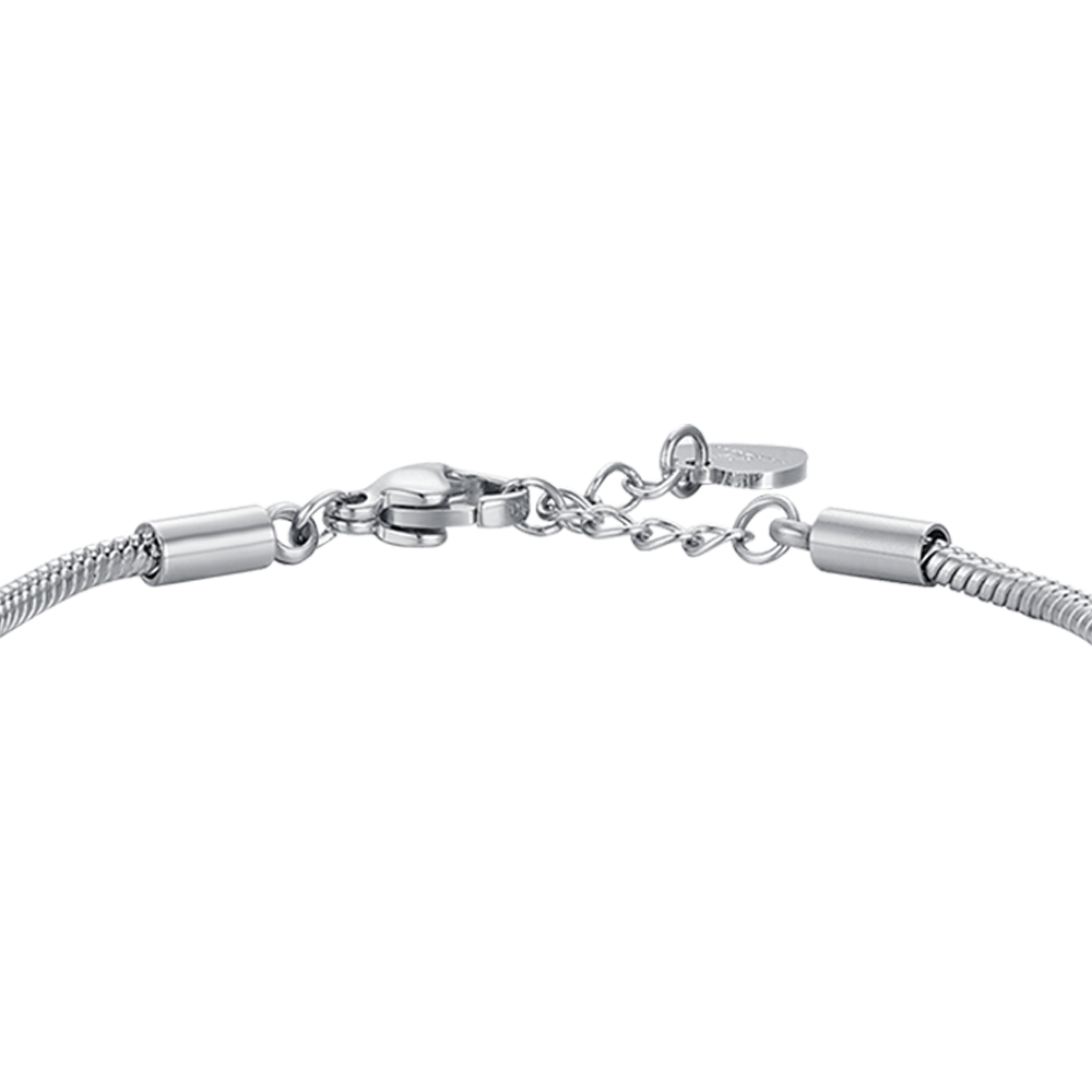 BRACCIALE BAMBINA IN ACCIAIO CON CORONA CON CRISTALLI BIANCHI