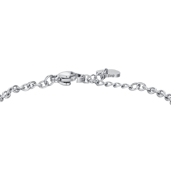 BRACCIALE BAMBINA IN ACCIAIO CON FARFALLA CON SMALTO ROSA E CRISTALLO BIANCO