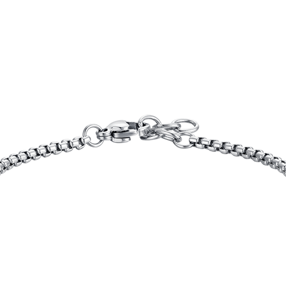 BRACCIALE BAMBINO IN ACCIAIO CON EMATITE BLU ED ANCORA