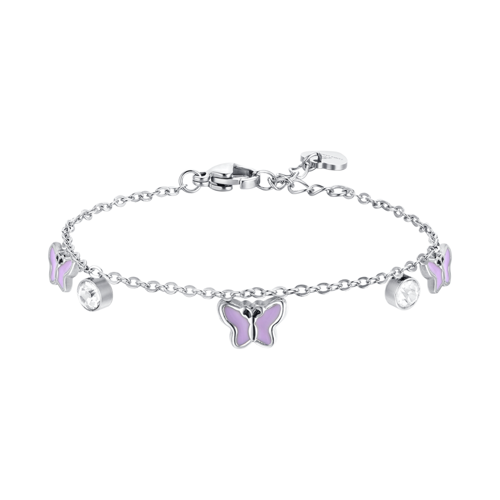 BRACCIALE BAMBINA IN ACCIAIO SMALTO VIOLA Luca Barra