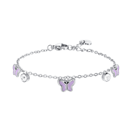 BRACCIALE BAMBINA IN ACCIAIO SMALTO VIOLA