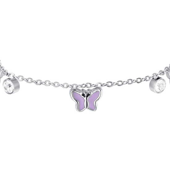 BRACCIALE BAMBINA IN ACCIAIO SMALTO VIOLA
