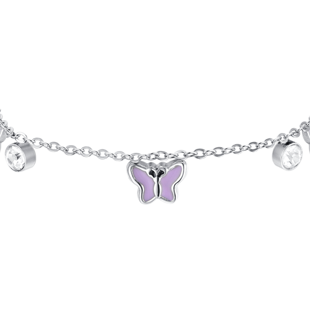 BRACCIALE BAMBINA IN ACCIAIO SMALTO VIOLA