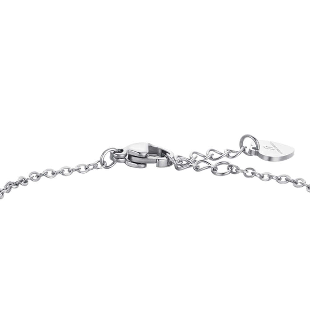 BRACCIALE BAMBINA IN ACCIAIO SMALTO VIOLA E PIASTRA