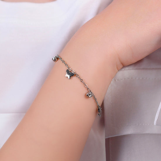 BRACCIALE BAMBINA IN ACCIAIO CON FARFALLE