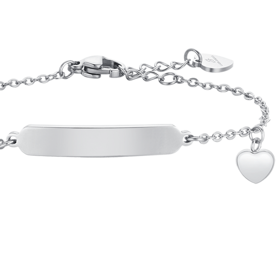 BRACCIALE BAMBINA IN ACCIAIO CUORI E PIASTRA