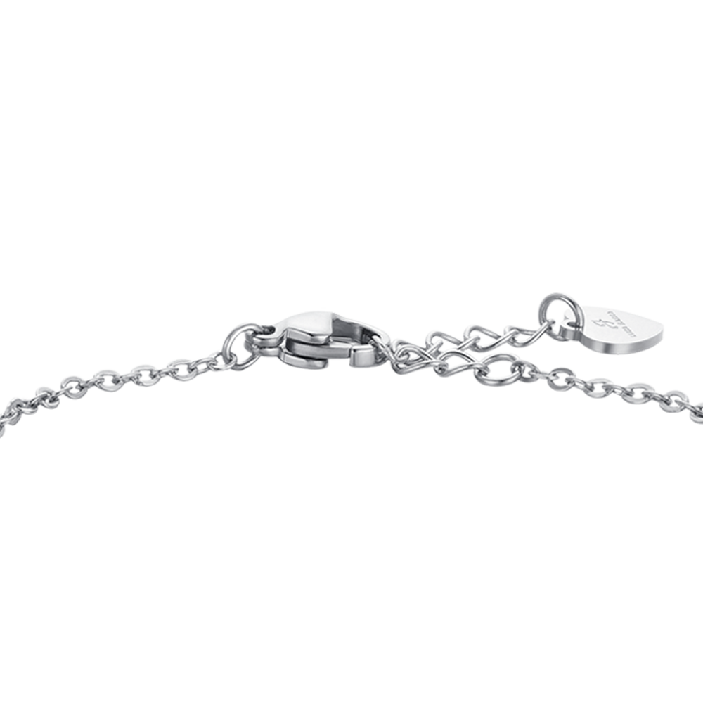 BRACCIALE BAMBINA IN ACCIAIO CUORI E PIASTRA