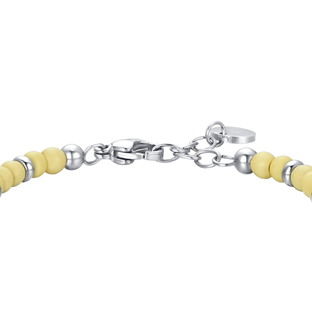 BRACCIALE BAMBINO IN ACCIAIO TIMONE CON PIETRE GIALLE