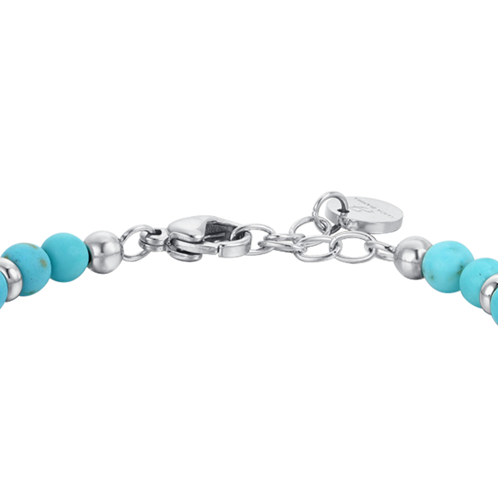 BRACCIALE BAMBINO IN ACCIAIO TIMONE CON PIETRE TURCHESI
