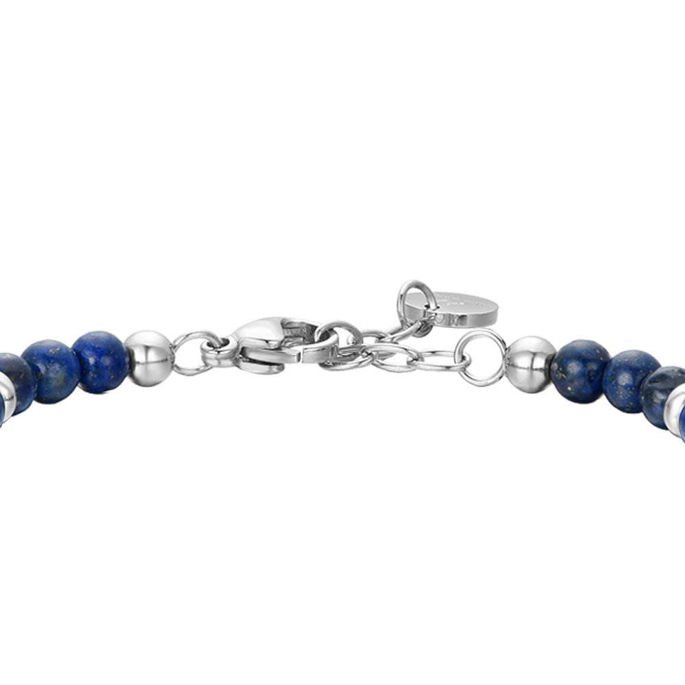 BRACCIALE BAMBINO IN ACCIAIO ANCORA CON PIETRE BLU
