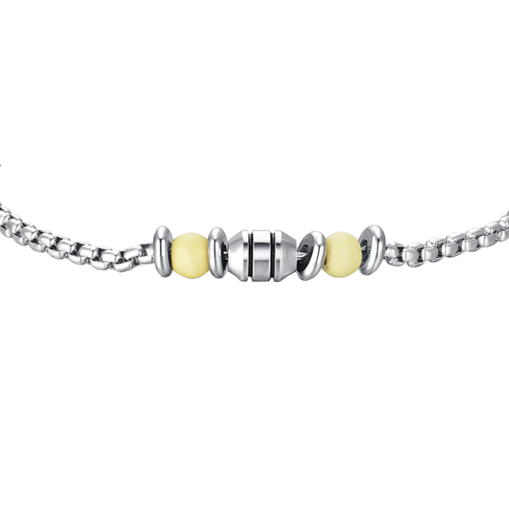BRACCIALE BAMBINO IN ACCIAIO PIETRE GIALLE