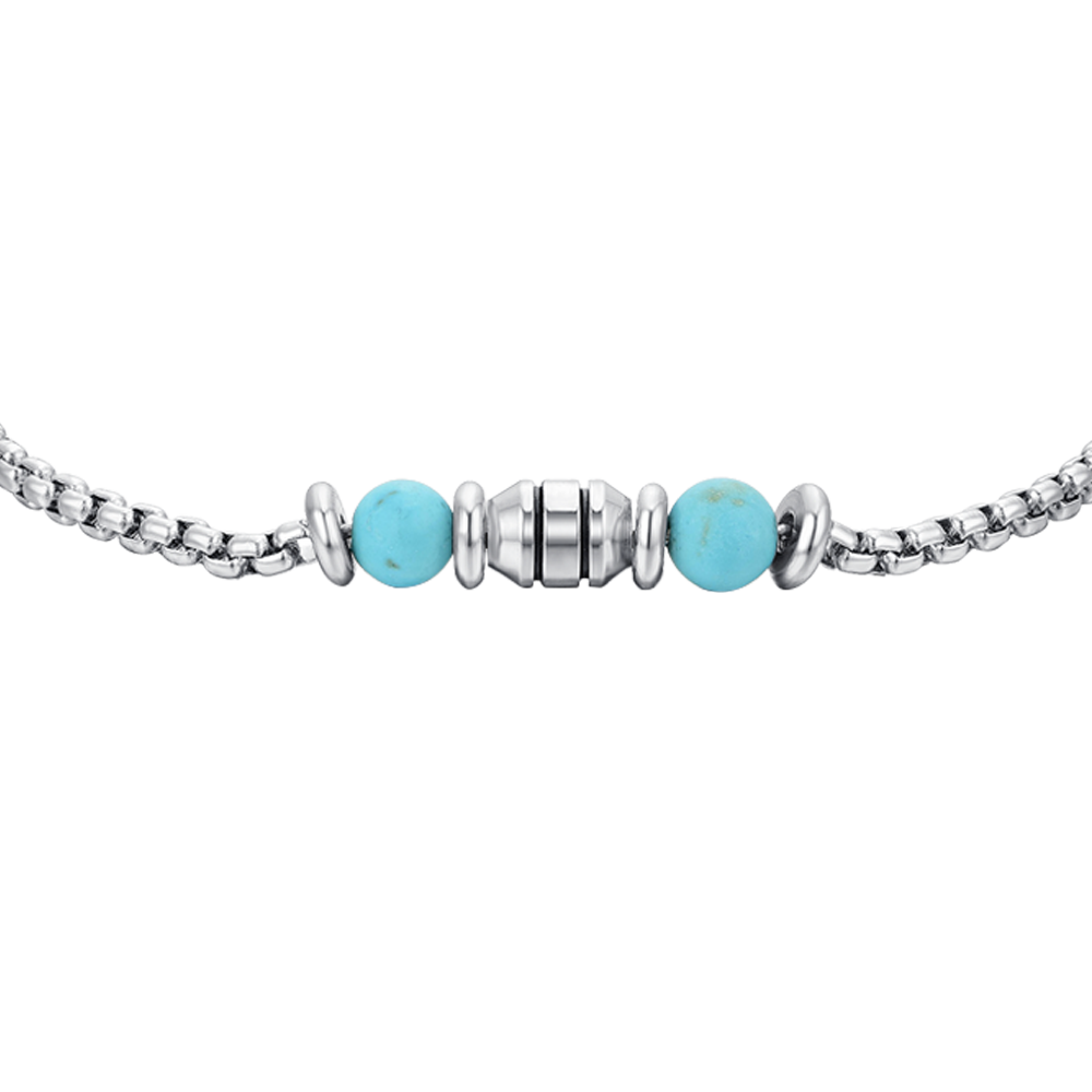 BRACCIALE BAMBINO IN ACCIAIO PIETRE TURCHESI