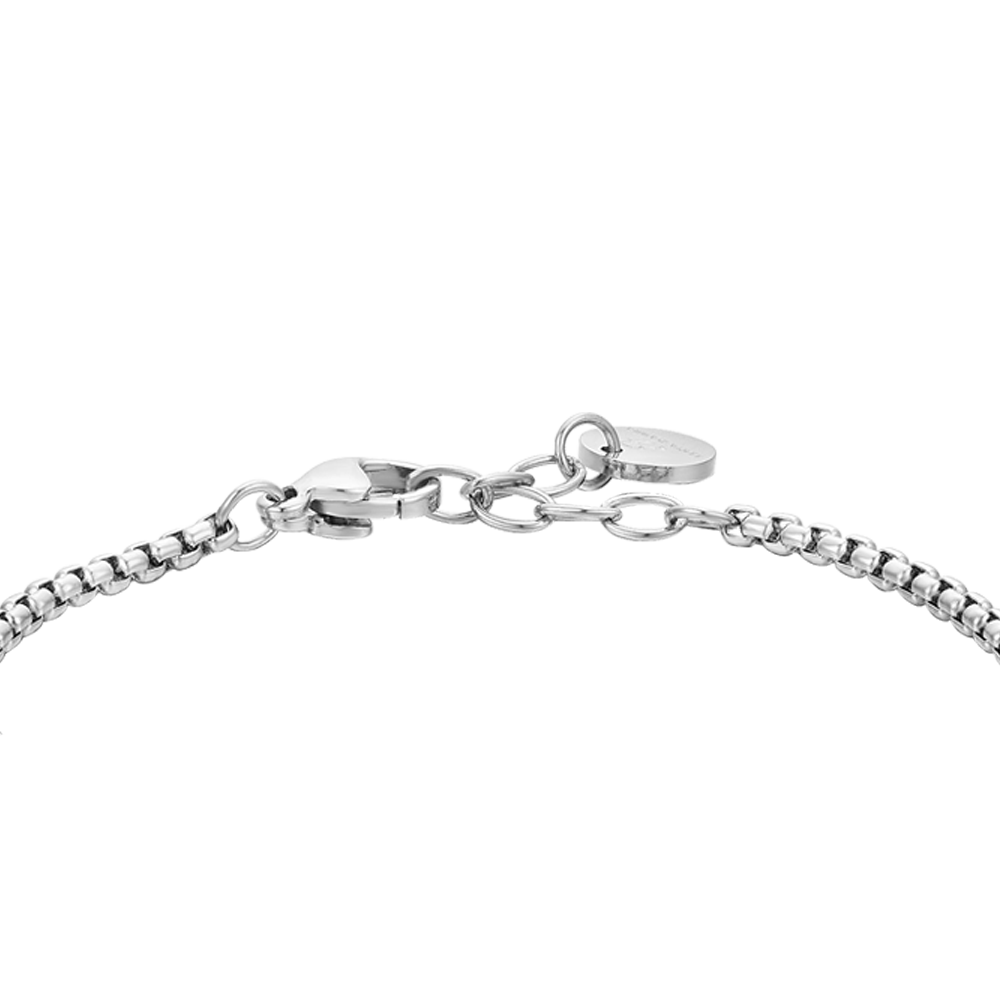 BRACCIALE BAMBINO IN ACCIAIO PIETRE NERE
