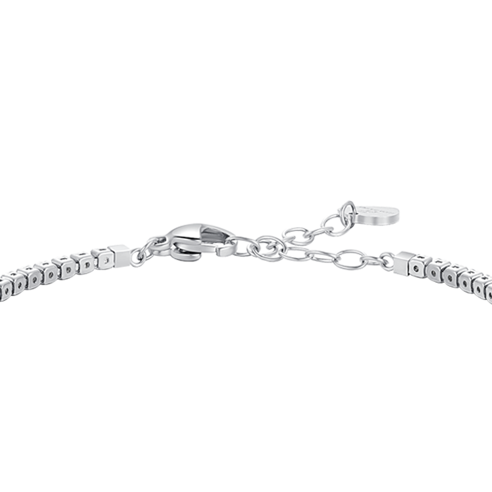 BRACCIALE BAMBINA TENNIS IN ACCIAIO CON ZIRCONI BIANCHI