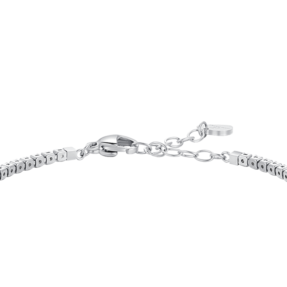 BRACCIALE BAMBINA TENNIS IN ACCIAIO CON ZIRCONI ROSA