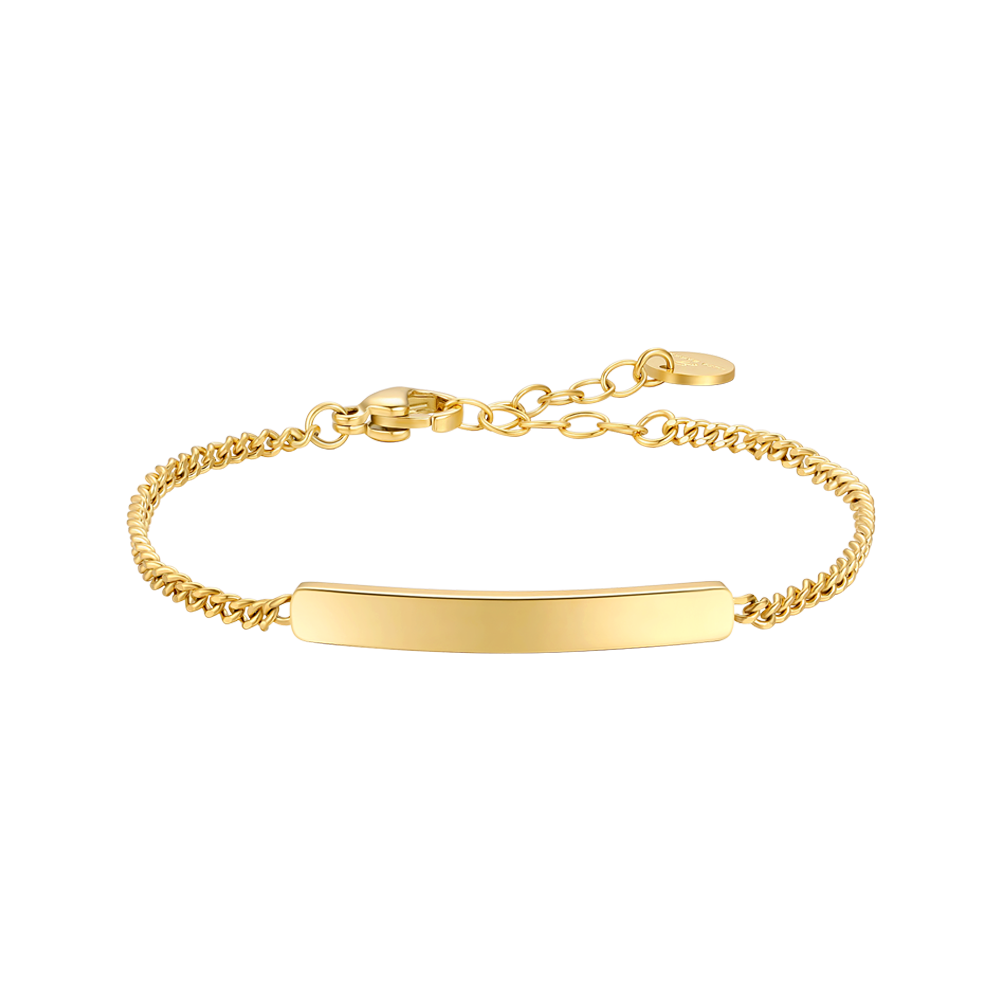 BRACCIALE BAMBINO IN ACCIAIO IP GOLD CON PIASTRA