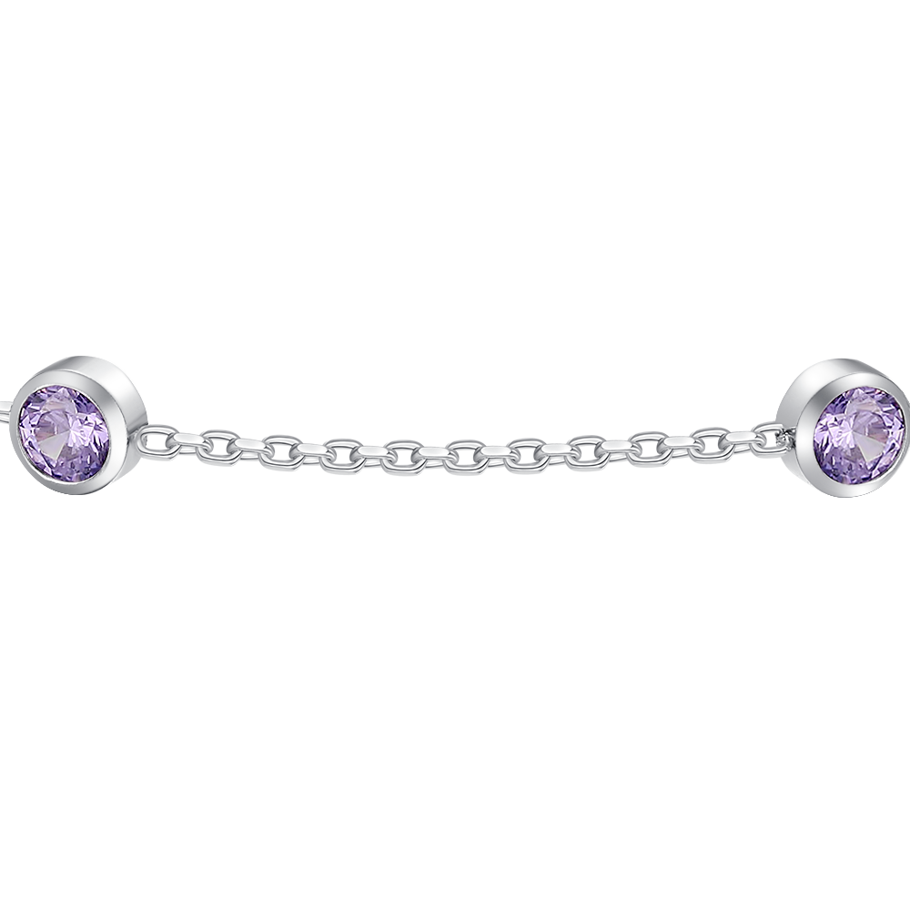 BRACCIALE BAMBINA IN ACCIAIO CON ZIRCONI VIOLA