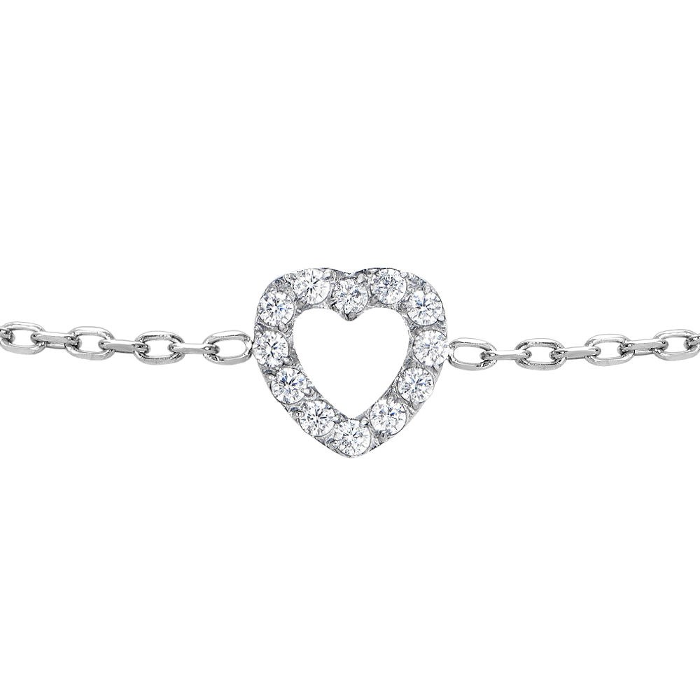 BRACCIALE BAMBINA IN ACCIAIO CON CUORE CON ZIRCONI BIANCHI