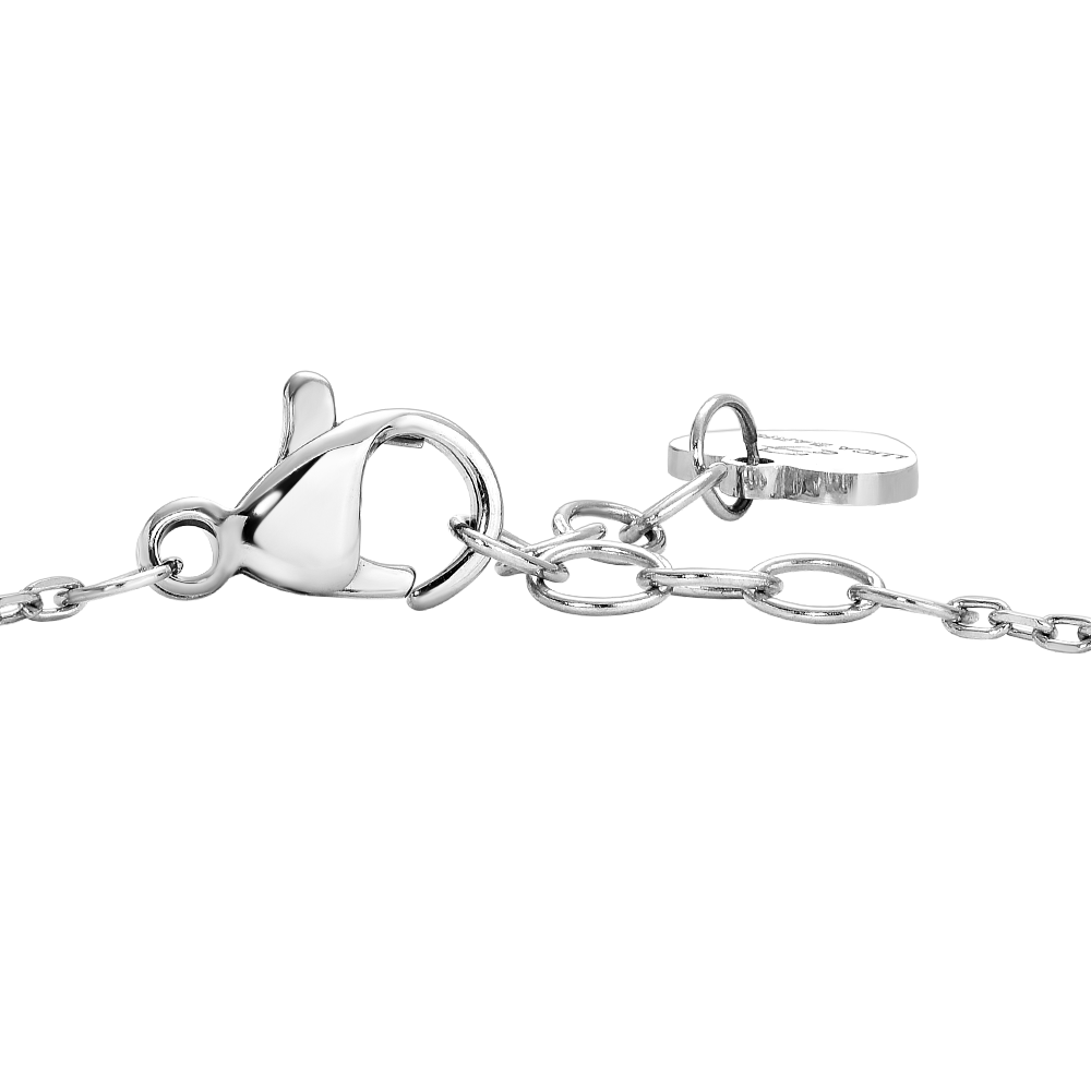 BRACCIALE BAMBINA IN ACCIAIO CON CUORE CON ZIRCONI BIANCHI E VIOLA
