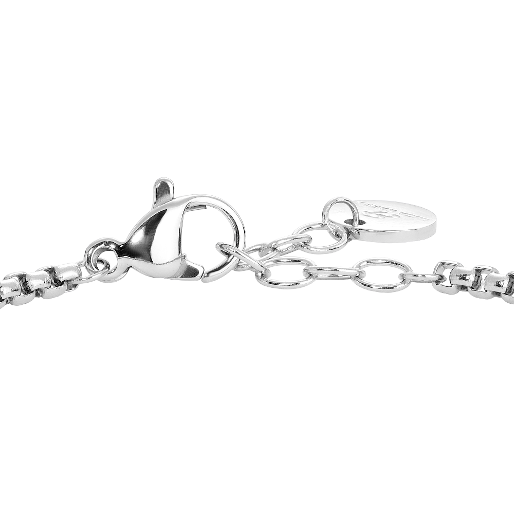 BRACCIALE BAMBINO IN ACCIAIO CON SFERE ED AGATA NERA
