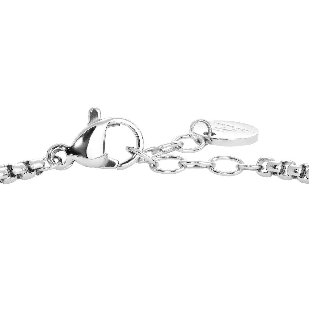 BRACCIALE BAMBINO IN ACCIAIO CON SFERE E PIETRE LAPIS BLU