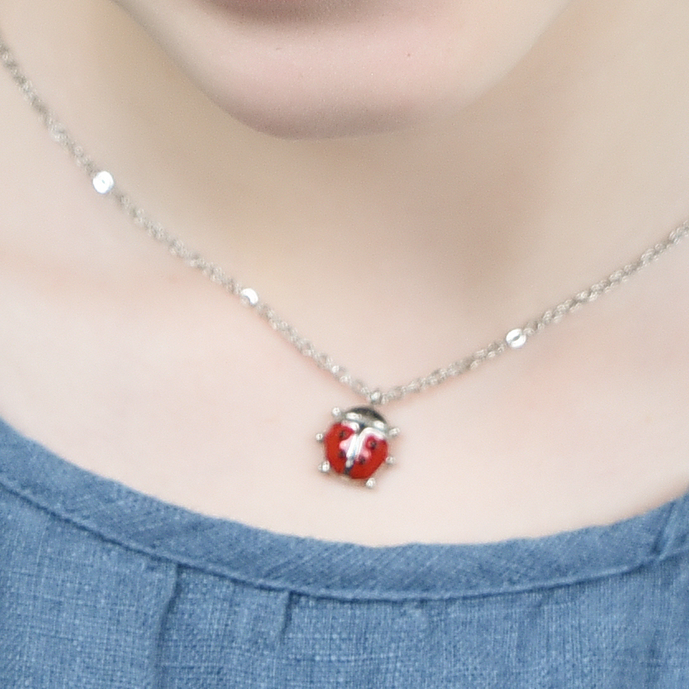 COLLANA BAMBINA IN ACCIAIO CON COCCINELLA Luca Barra