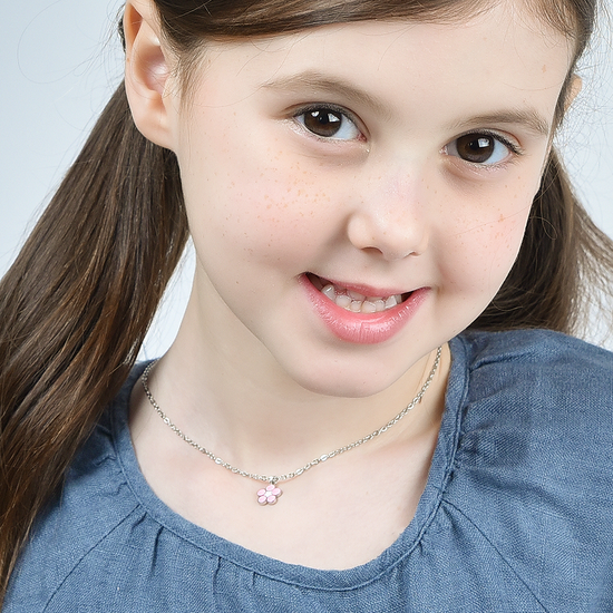 COLLANA BAMBINA IN ACCIAIO CON FIORE