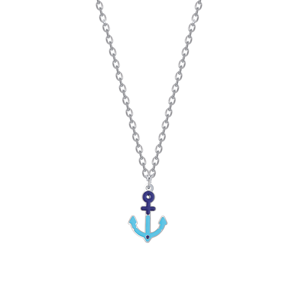 Collana Unisex Con Ciondolo Ancora Marina 3,5cm - Catenina 68cm, Colore Argento, Nickel Free - Simbolo Di Stabilità E Mare