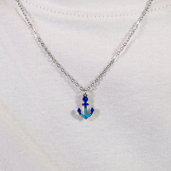 COLLANA BAMBINO IN ACCIAIO CON ANCORA BLU COLLANA BAMBINO IN ACCIAIO CON ANCORA BLU