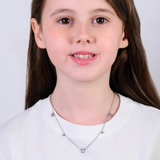 COLLANA BAMBINA IN ACCIAIO SMALTO VIOLA