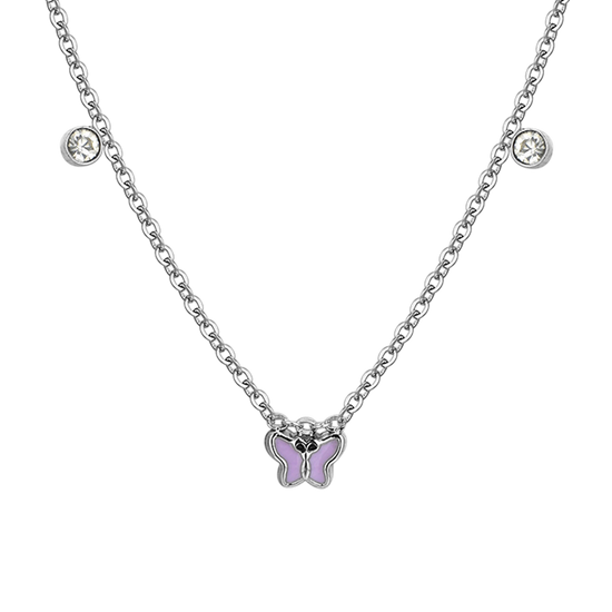 COLLANA BAMBINA IN ACCIAIO SMALTO VIOLA
