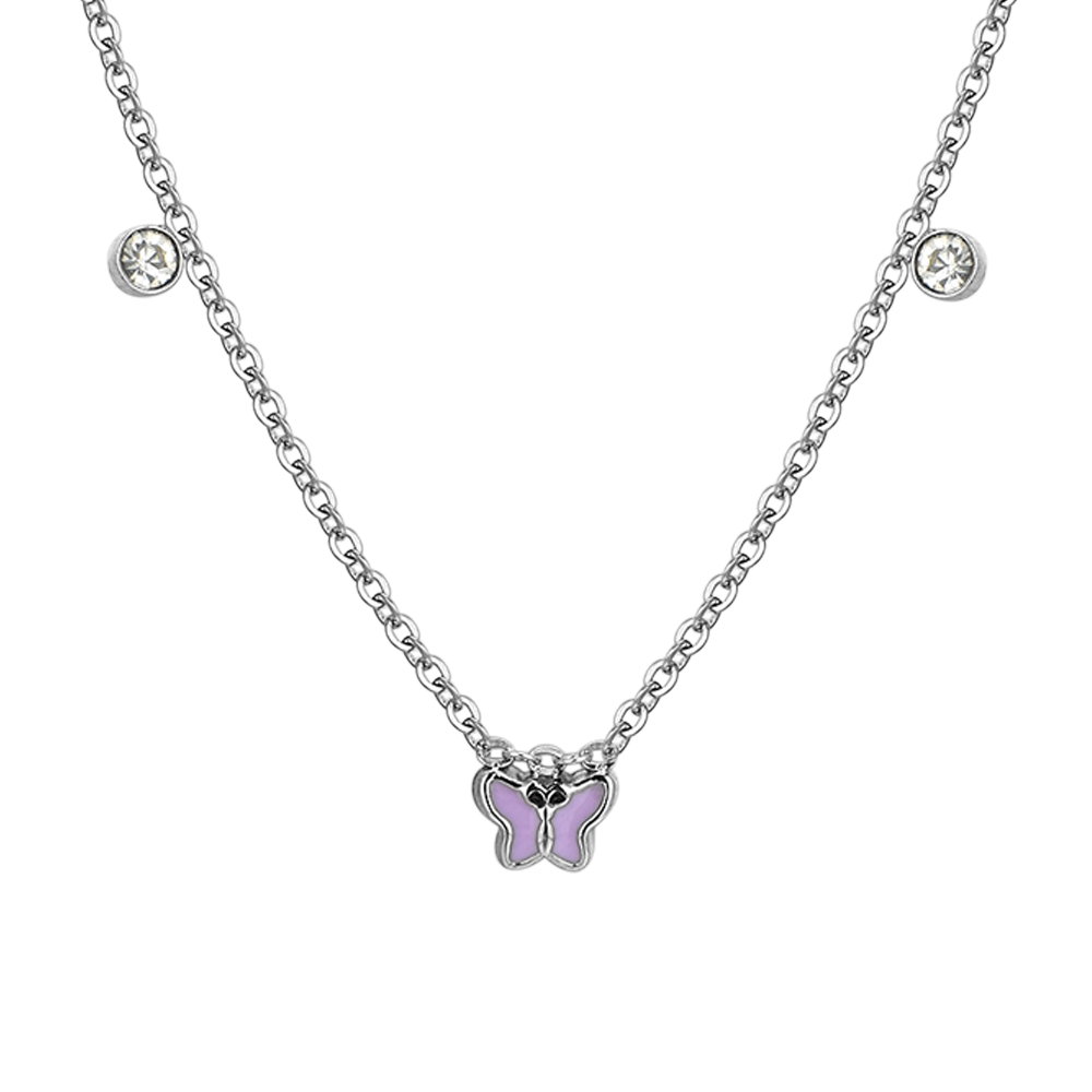 COLLANA BAMBINA IN ACCIAIO SMALTO VIOLA