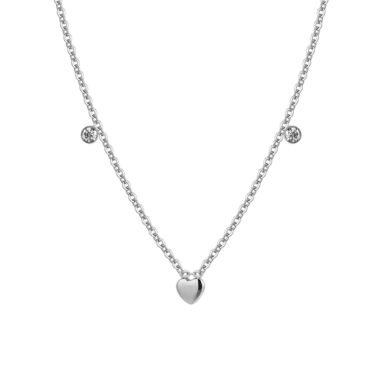 COLLANA BAMBINA IN ACCIAIO CUORI E CRISTALLI